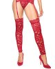Ruby Red Stretchy Scallop Lace Footless Stockings