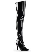 Black Patent Leather Overknees - 4" Heel