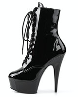 Patent Leather Platform Booties - 6" Heel