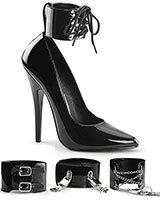Patent Leather Pumps with Interchangeable Cuffs - 6" Heel