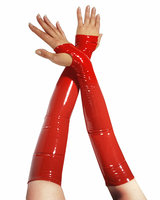 Long Fingerless Gloss PVC Gloves