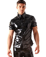 Black Gloss PVC Short Sleeved Shirt