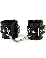 Gloss PVC Hand Cuffs with Snap Hook - in 3 Colours