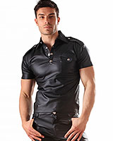 Men's Leatherette Military Top