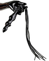 Latex Whip with Female Body Handle and 9 Tails