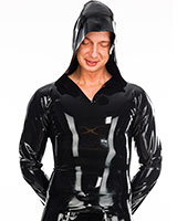 Hooded Latex Shirt - Up to Size 3XL