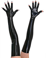 Anatomische lange Latexhandschuhe mit offenen Fingerspitzen
