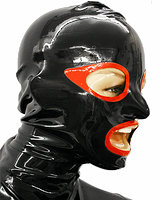 Glued Latex Hood with Contrast Colour - with Zipper
