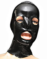 Glued Latex Hood with Reinforced Openings and Zipper
