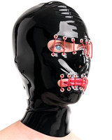 Latex Hood with Laced Openings - Optional with Zip