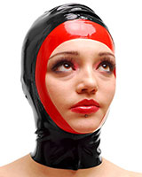 Latex Two Colour Open Face Hood - also Available with Zipper