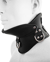 Leather Bondage Neck Corset with D-Rings