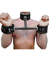 Metal T-Pillory with Leather Restraints