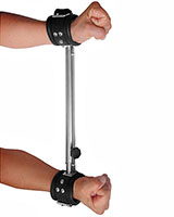 Stainless Steel Spreaderbar with 2 Leather Cuffs