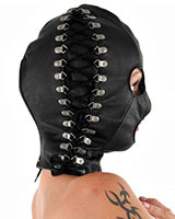 Nappa Leather Hood with Lacing and Zip Fastening