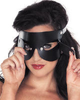 Leather Blindfold with Detachable Blinkers