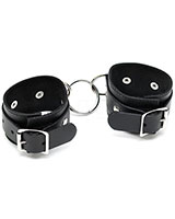 Leather Ankle Cuffs with Middle Ring