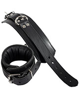 Padded Leather Leg Cuffs with D-Rings
