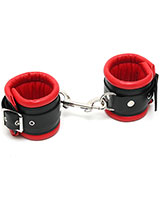 Padded Leather Ankle Cuffs with Carabine Hooks - also Lockable