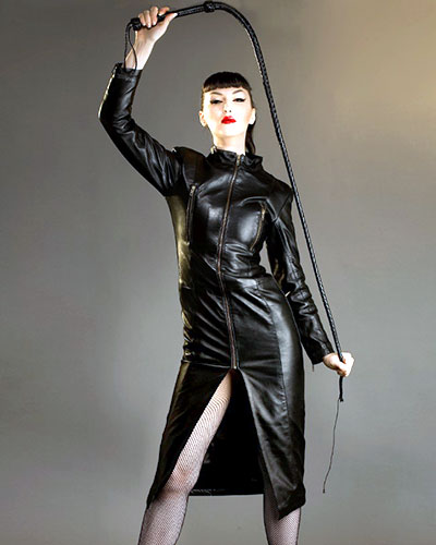 Mistress-Kleid aus schwarzem Leder