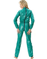 PVC Body Hugging Overall with 2Way Zipper Through Crotch