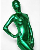 Green Shiny Metallic Zenshin Tights Suit