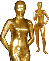 Golden Shiny Metallic Zenshin Tights Suit