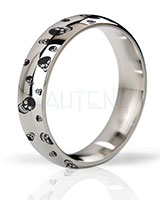 THE EARL Round Polished and Engraved Stainless Steel Cockring
