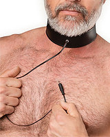 (Bild für) Bipolares Erziehungshalsband aus schwarzem Leder für Estim