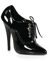 Black Patent Leather Oxford Pumps - 6" Heel