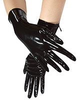 Handschuhe aus Lack - kurz - mit Reißverschluß