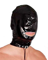 Gloss PVC Hood with Mouth Zipper - Click Image to Close