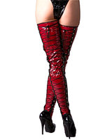 (Bild für) Bettstiefel aus burgundfarbenem Lack mit Schnürung