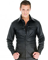 Men's Leatherette Fitted Shirt