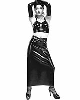 (Bild für) Langer Latexrock - zum Schließen ins Bild klicken