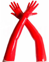 Oberarmlange rote Latexhandschuhe - Größe 2XL