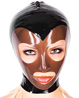 Latexhaube für Damen mit eingearbeiteter Gesichtsmaske und RV