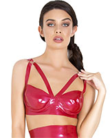 (Bild für) Starbust BH aus geklebtem metallic-rotem Latex - zum Schließen ins Bild klicken