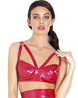 Glued Metallic Red Latex Starbust Bra