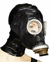 Gasmaske mit Reißverschluß - optional mit Blowjob-Kondom