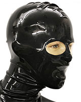 Glued Latex Hood with Translucent Eyes and Mouth Options