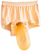 Latex-Panty mit Erektionsring und abnehmbarem Beutel
