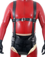 Lockable Heavy Rubber Diaper Punishing Pants with Chest Harness