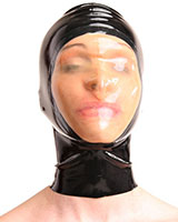 Latex Hood with Transparent Face - also with Zipper