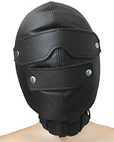 Padded Black Leather Isolation Hood
