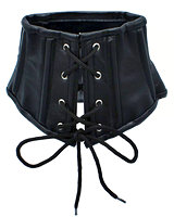 (Bild für) Halskorsage aus schwarzem Nappaleder mit Schnürung