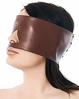 Brown Leather Eye Mask with Back Lacing