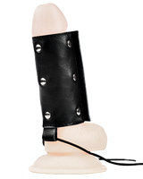 (Bild für) Penismanschette aus Leder mit 27 Innendornen und Klettverschluß