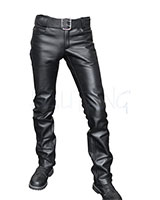 Classic Leather Jeans with Zip or Button Closure