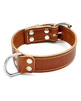 Brown Leather Stitched Collar